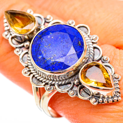 Lapis Lazuli, Citrine Rings handcrafted by Ana Silver Co - RING116611