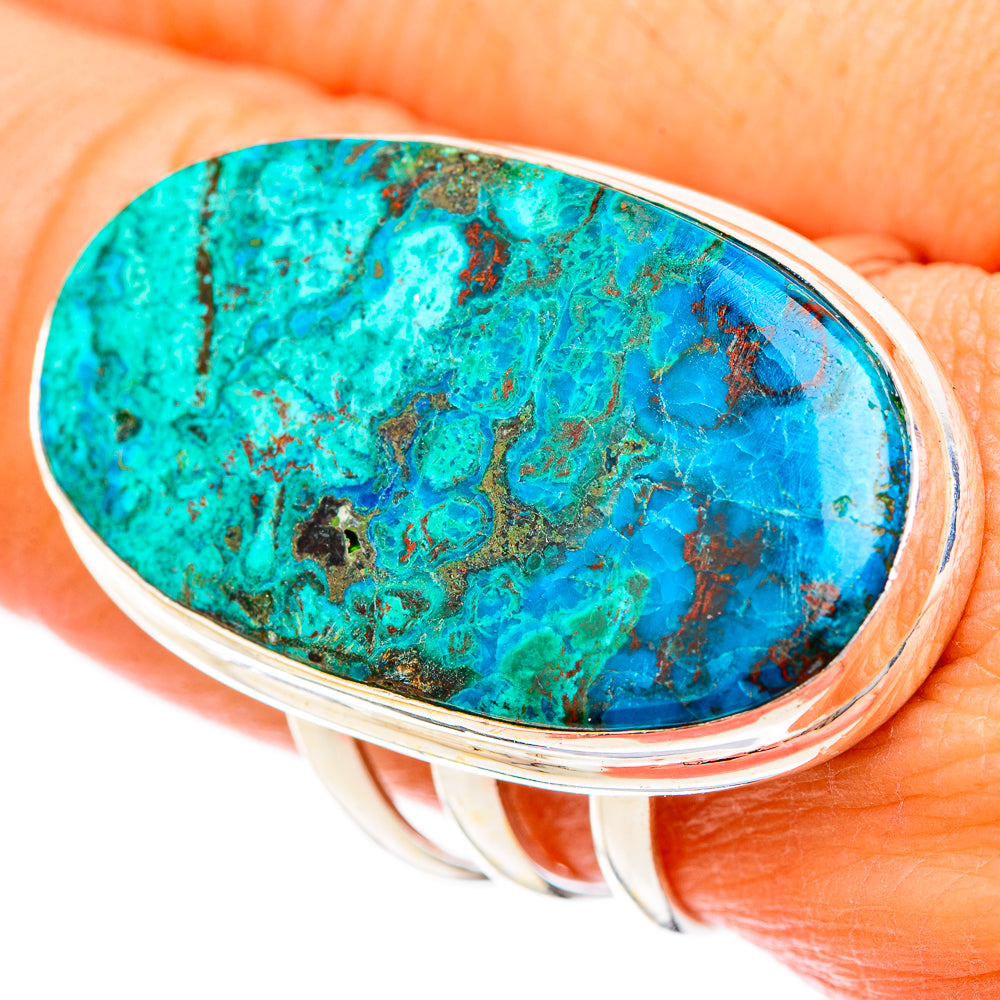 Peruvian Chrysocolla Rings handcrafted by Ana Silver Co - RING116612