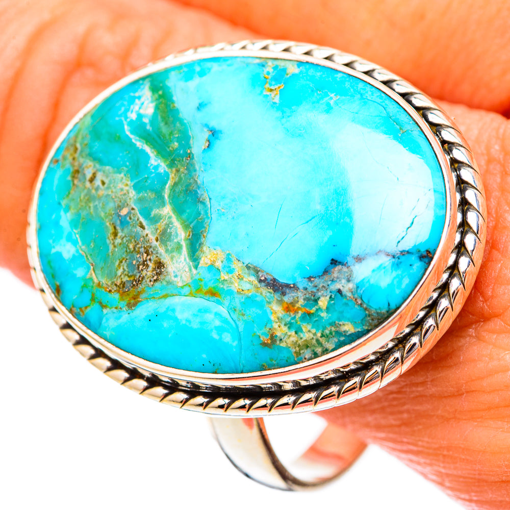 Peruvian Chrysocolla Rings handcrafted by Ana Silver Co - RING116613