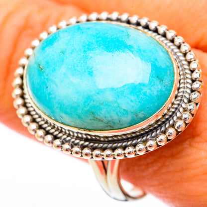 Peruvian Amazonite Rings handcrafted by Ana Silver Co - RING116616