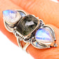 Tourmalinated Quartz, Rainbow Moonstone Rings handcrafted by Ana Silver Co - RING116631