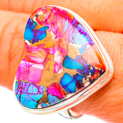 Kingman Pink Dahlia Turquoise Rings handcrafted by Ana Silver Co - RING116638