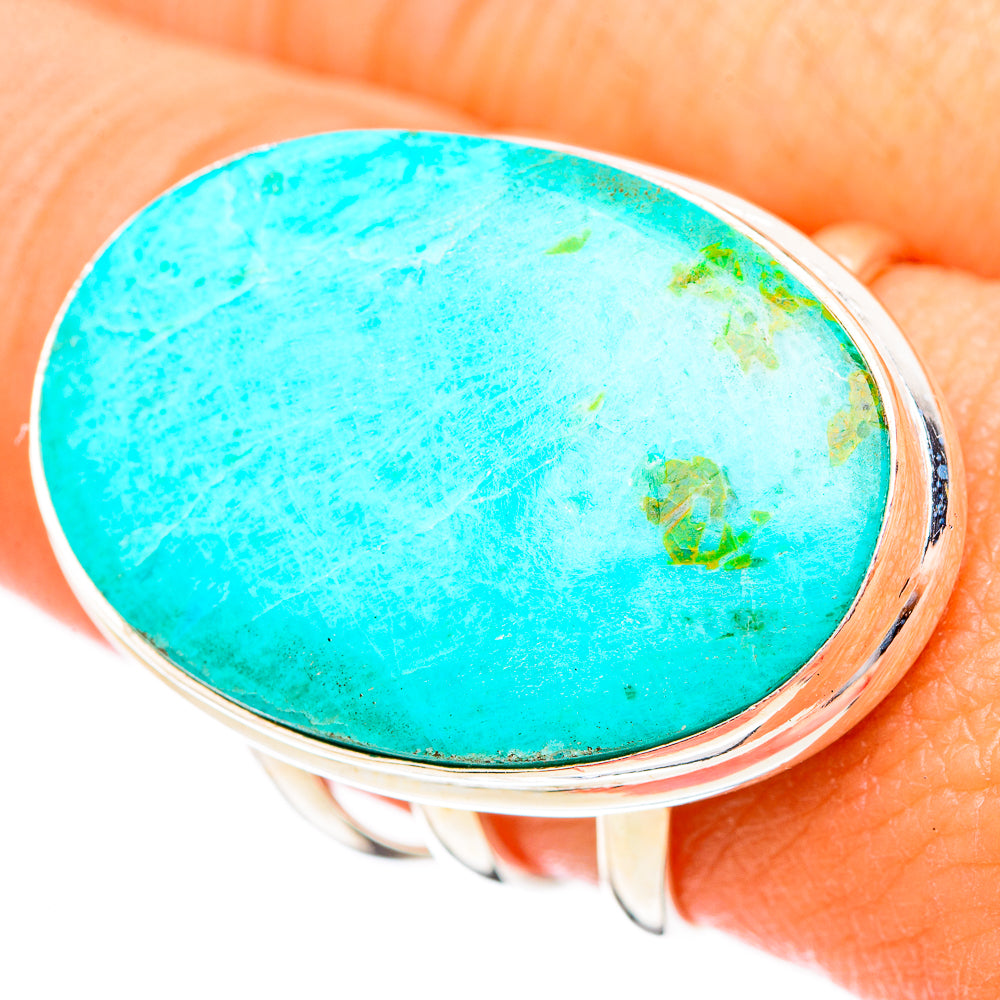 Peruvian Chrysocolla Rings handcrafted by Ana Silver Co - RING116643