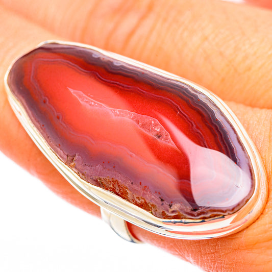 Red Botswana Agate Rings handcrafted by Ana Silver Co - RING116653