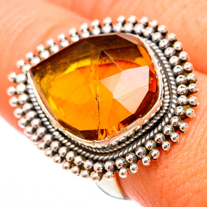 Citrine Sugarloaf Rings handcrafted by Ana Silver Co - RING116657