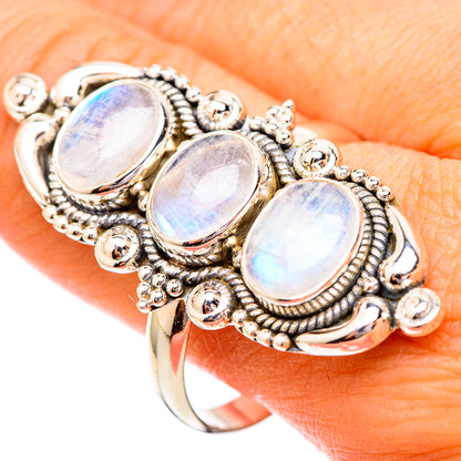 Rianbow Moonstone Rings handcrafted by Ana Silver Co - RING116668