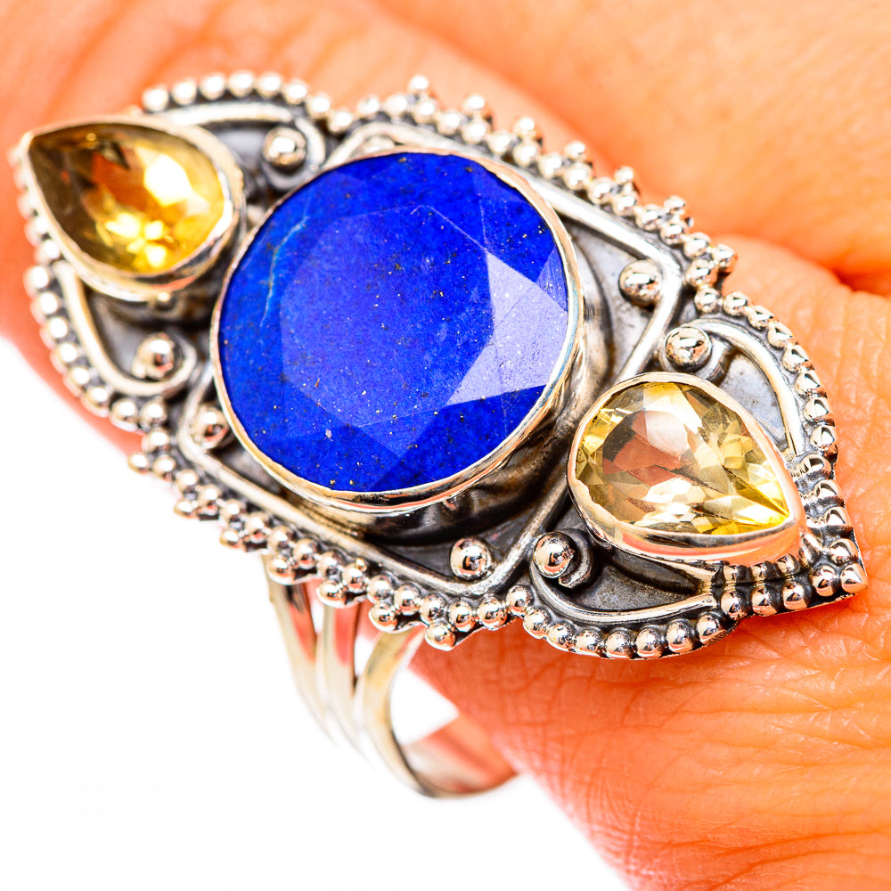 Lapis Lazuli, Citrine Rings handcrafted by Ana Silver Co - RING116680