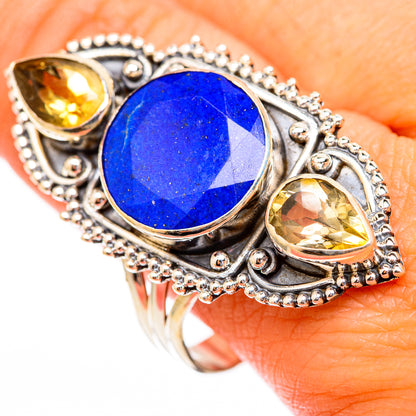 Lapis Lazuli, Citrine Rings handcrafted by Ana Silver Co - RING116680