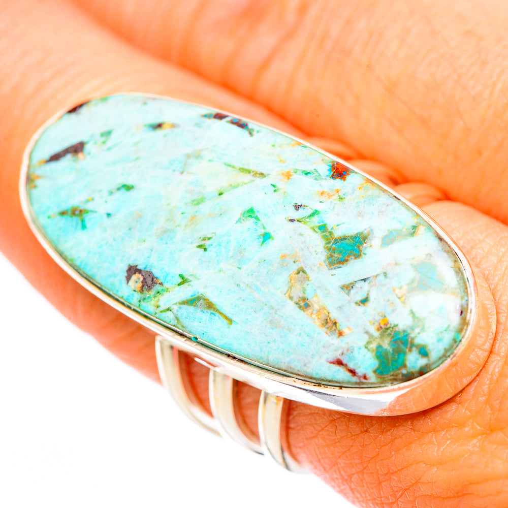 Peruvian Chrysocolla Rings handcrafted by Ana Silver Co - RING116682