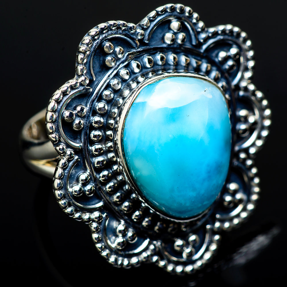 Larimar Rings handcrafted by Ana Silver Co - RING11669