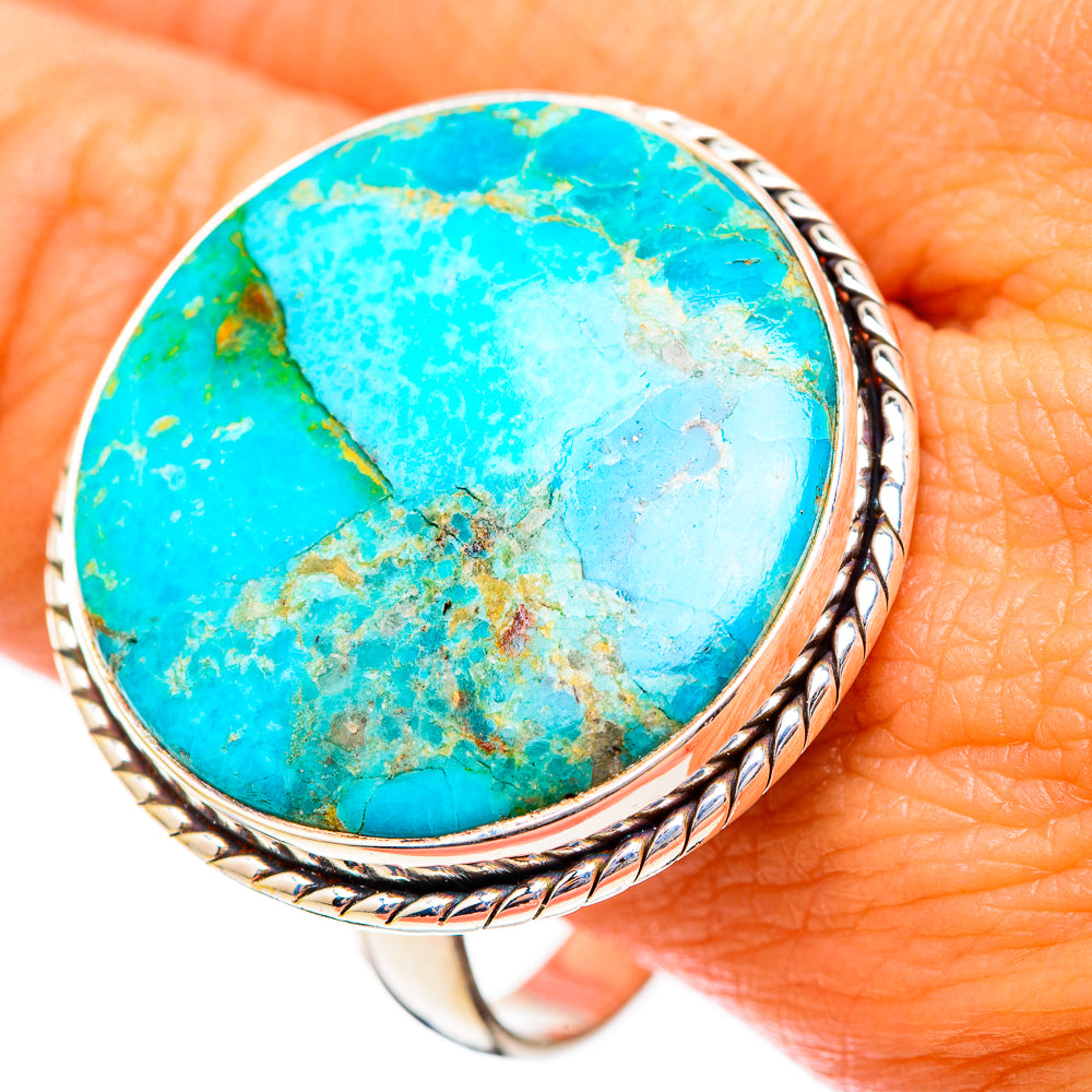 Peruvian Chrysocolla Rings handcrafted by Ana Silver Co - RING116690