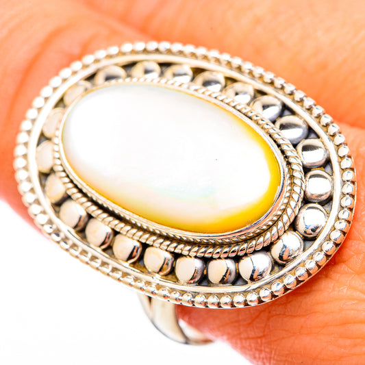 Mother Of Pearl Rings handcrafted by Ana Silver Co - RING116699