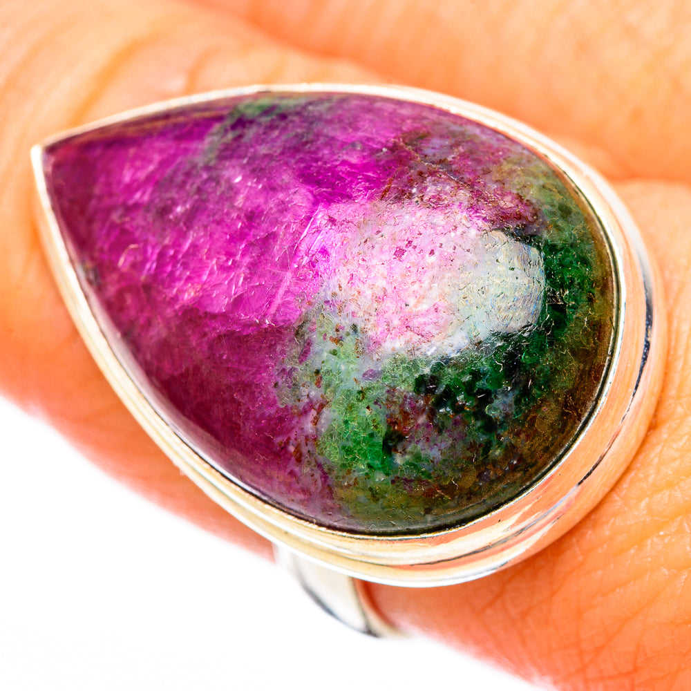 Ruby Zoisite Rings handcrafted by Ana Silver Co - RING116702