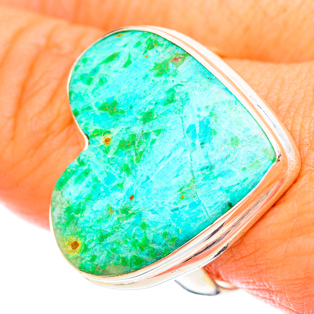 Peruvian Chrysocolla Rings handcrafted by Ana Silver Co - RING116714