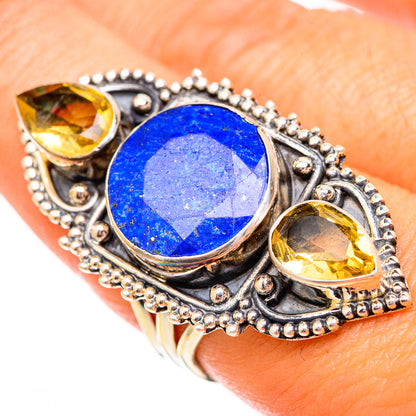 Lapis Lazuli, Citrine Rings handcrafted by Ana Silver Co - RING116719