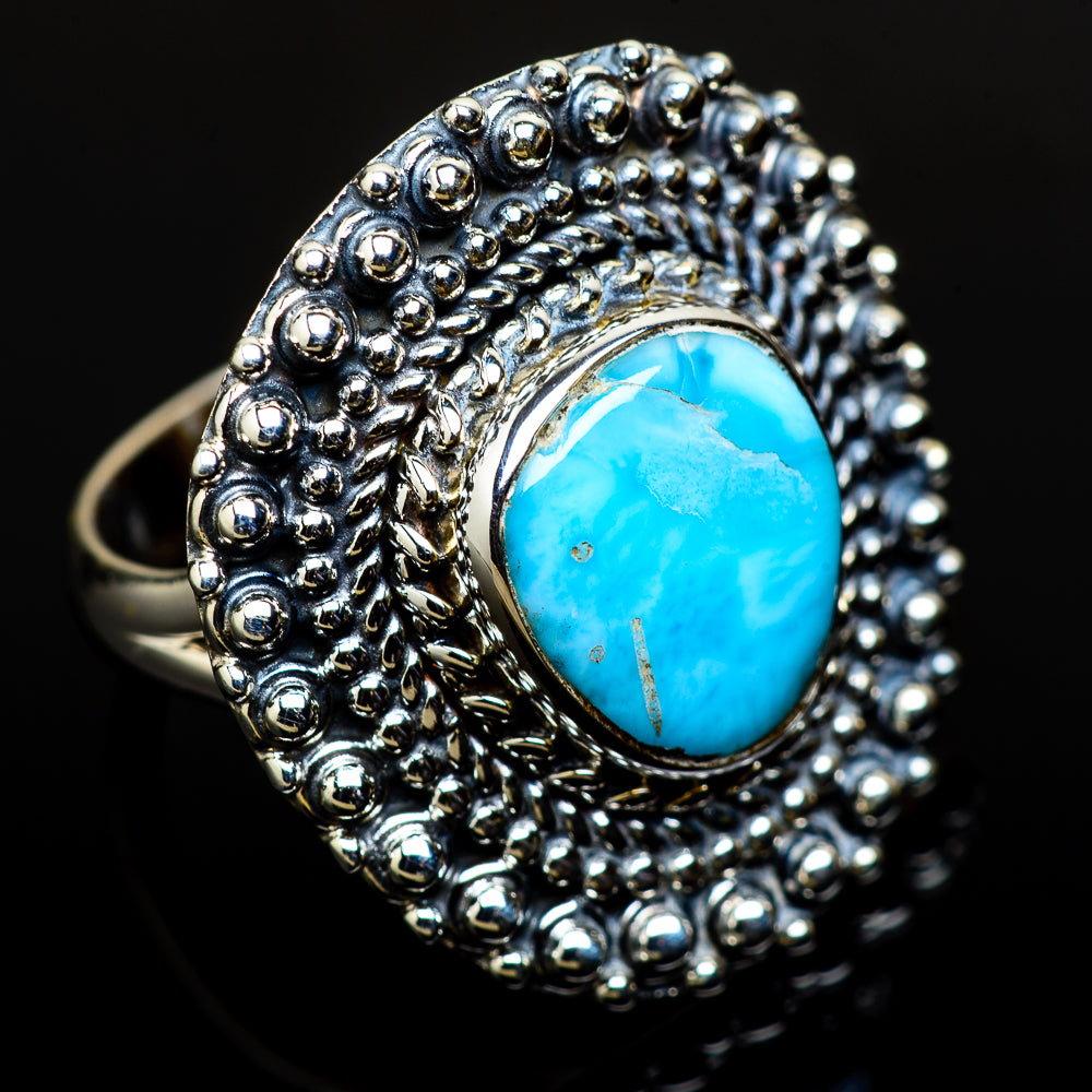 Larimar Rings handcrafted by Ana Silver Co - RING11673