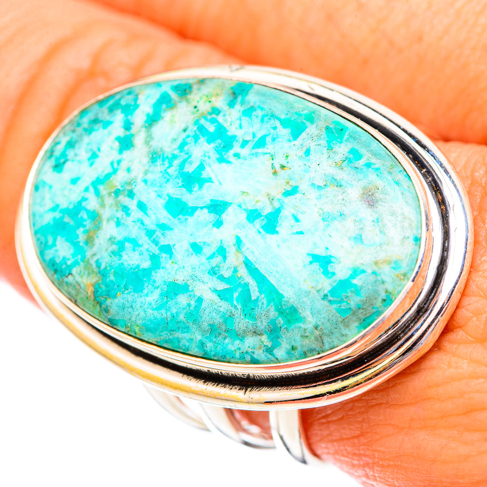 Peruvian Chrysocolla Rings handcrafted by Ana Silver Co - RING116741