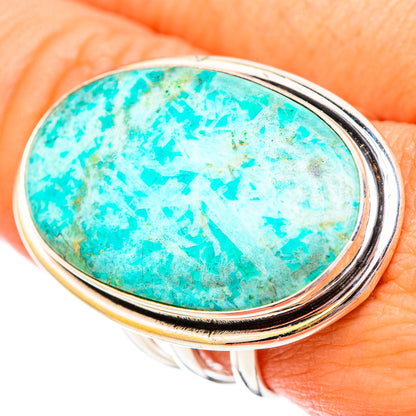 Peruvian Chrysocolla Rings handcrafted by Ana Silver Co - RING116741
