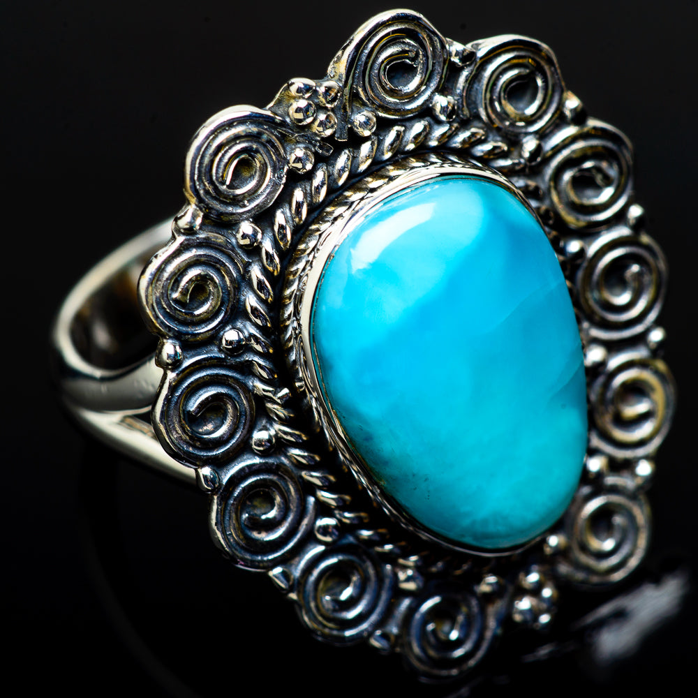 Larimar Rings handcrafted by Ana Silver Co - RING11675