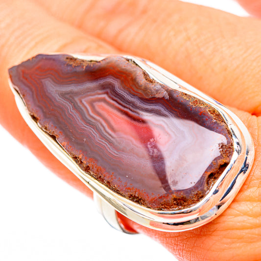 Red Botswana Agate Rings handcrafted by Ana Silver Co - RING116781