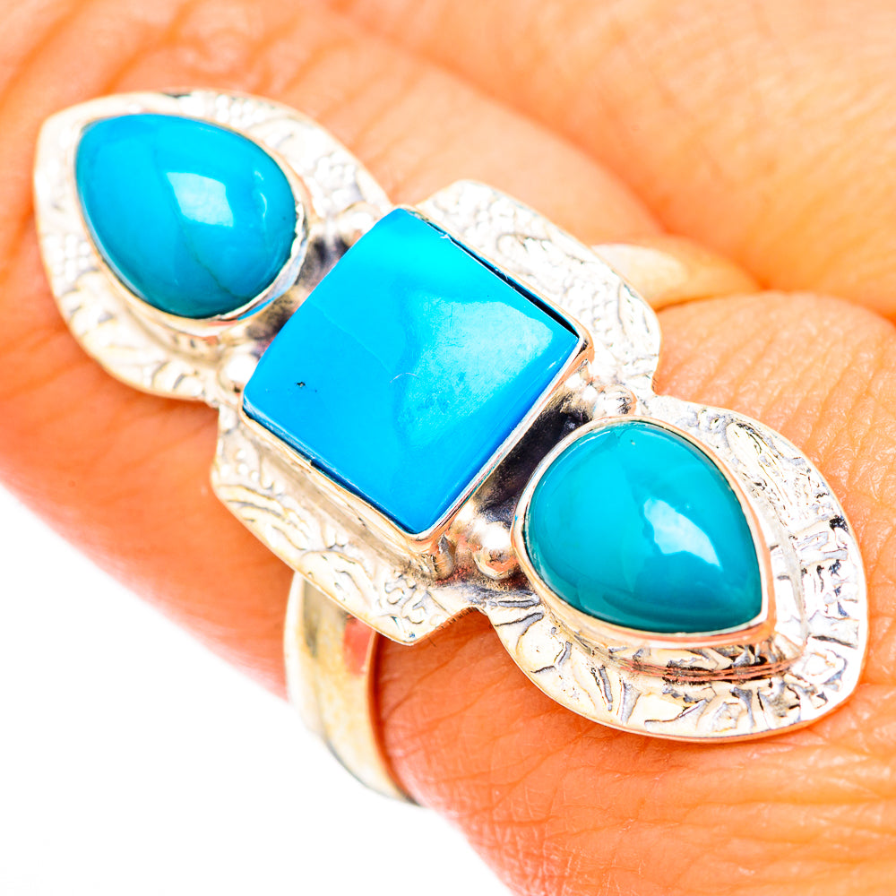 Sleeping Beauty Turquoise Rings handcrafted by Ana Silver Co - RING116794