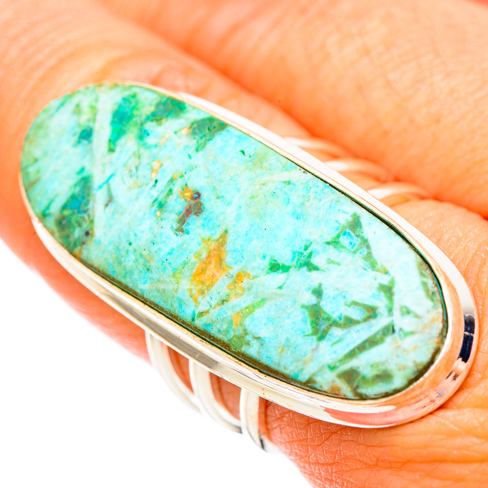 Peruvian Chrysocolla Rings handcrafted by Ana Silver Co - RING116802
