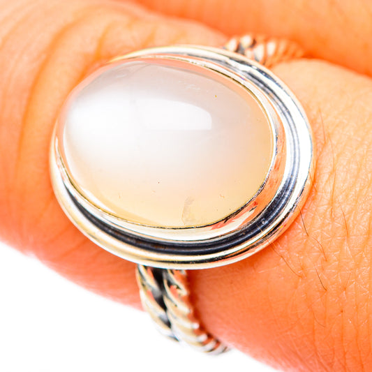 Rainbow Moonstone Rings handcrafted by Ana Silver Co - RING116830