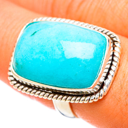 Peruvian Amazonite Rings handcrafted by Ana Silver Co - RING116841