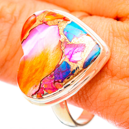 Kingman Pink Dahlia Turquoise Rings handcrafted by Ana Silver Co - RING116901