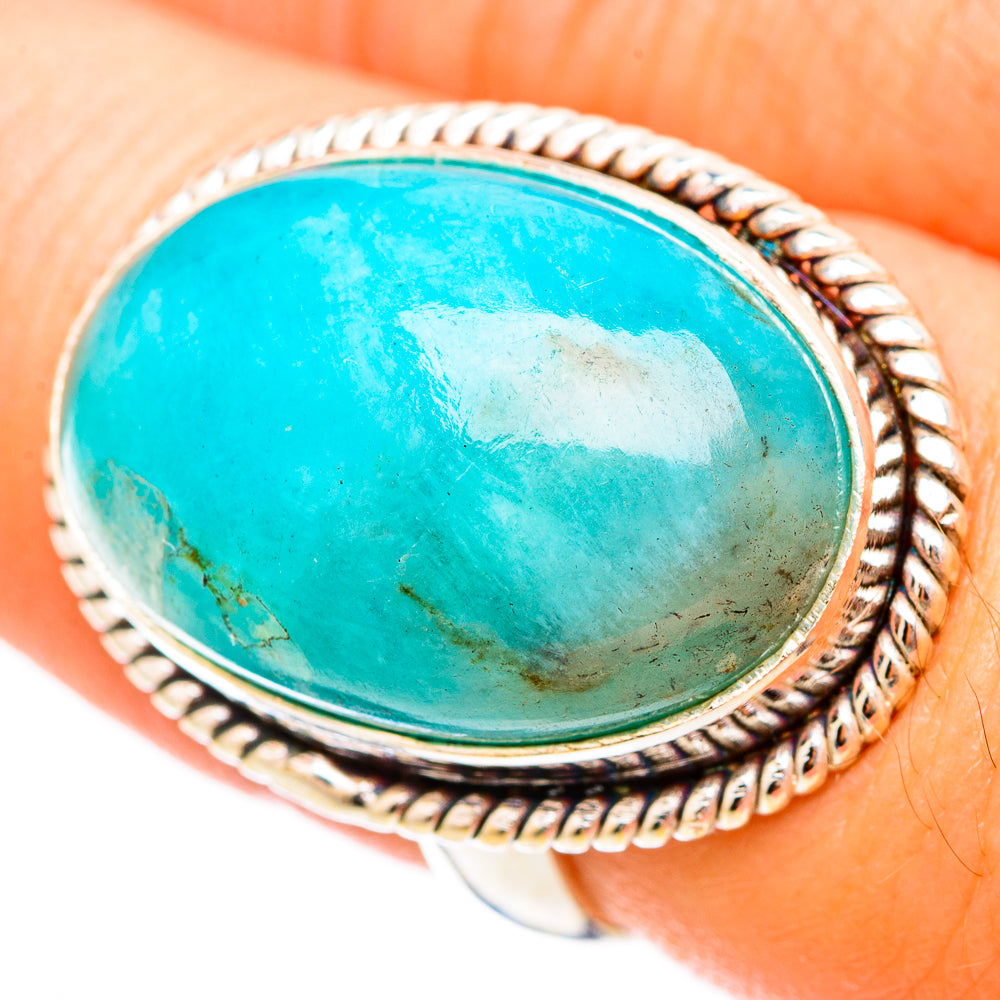 Peruvian Amazonite Rings handcrafted by Ana Silver Co - RING116909
