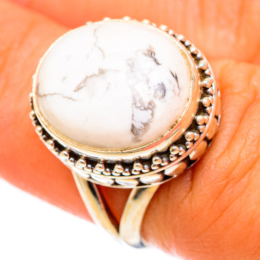 Howlite Rings handcrafted by Ana Silver Co - RING116934