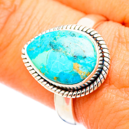 Peruvian Chrysocolla Rings handcrafted by Ana Silver Co - RING116942