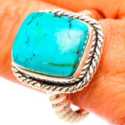 Peruvian Chrysocolla Rings handcrafted by Ana Silver Co - RING116943