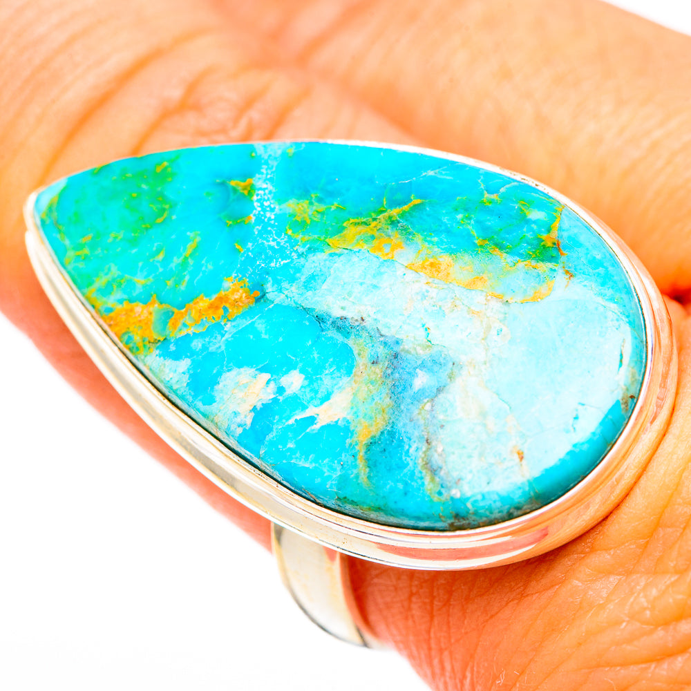 Peruvian Chrysocolla Rings handcrafted by Ana Silver Co - RING117009