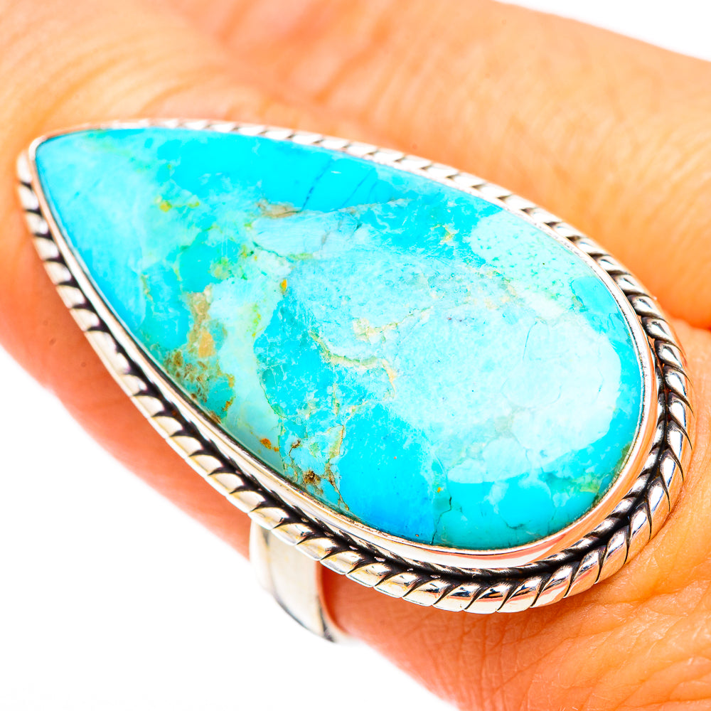 Peruvian Chrysocolla Rings handcrafted by Ana Silver Co - RING117014