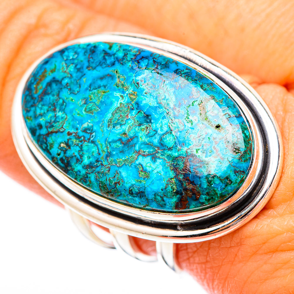 Peruvian Chrysocolla Rings handcrafted by Ana Silver Co - RING117015