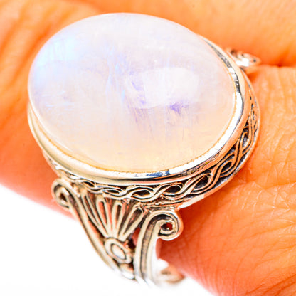 Rainbow Moonstone Rings handcrafted by Ana Silver Co - RING117034