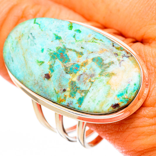 Peruvian Chrysocolla Rings handcrafted by Ana Silver Co - RING117050