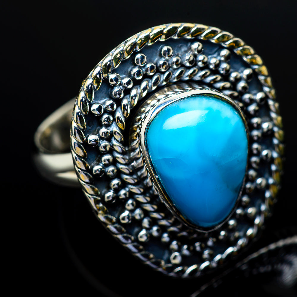 Larimar Rings handcrafted by Ana Silver Co - RING11707