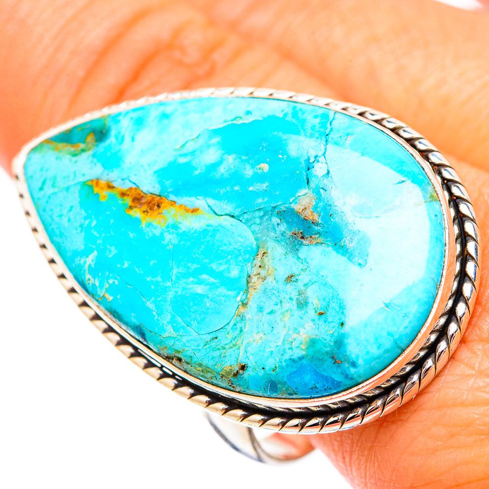 Peruvian Chrysocolla Rings handcrafted by Ana Silver Co - RING117074