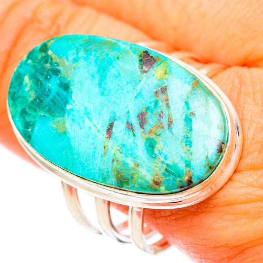 Peruvian Chrysocolla Rings handcrafted by Ana Silver Co - RING117075