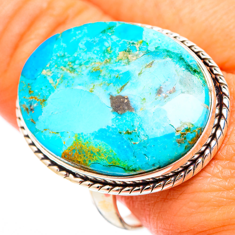 Peruvian Chrysocolla Rings handcrafted by Ana Silver Co - RING117077