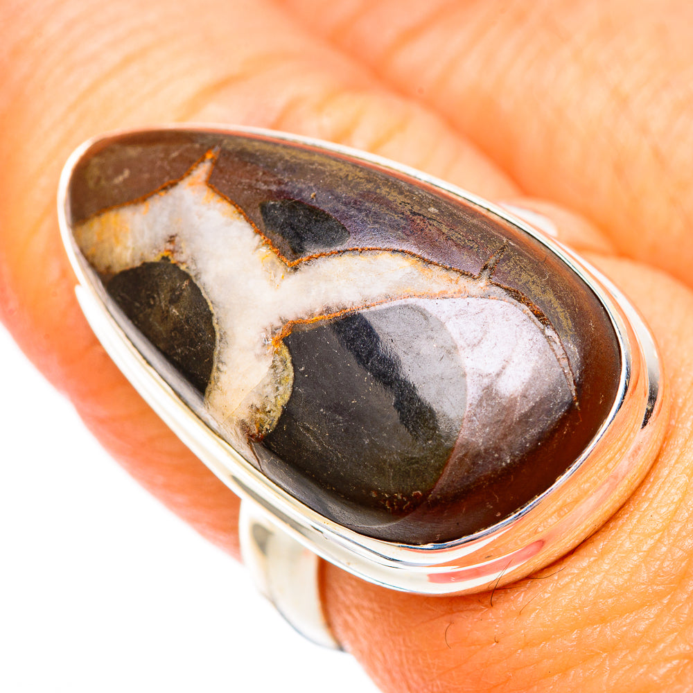 Septarian Geode Rings handcrafted by Ana Silver Co - RING117086