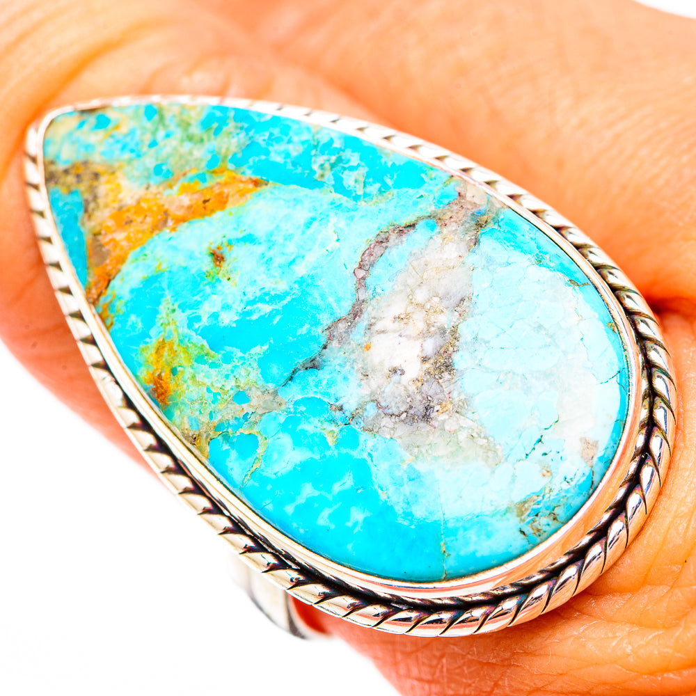 Peruvian Chrysocolla Rings handcrafted by Ana Silver Co - RING117100