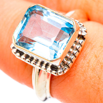 Blue Topaz Rings handcrafted by Ana Silver Co - RING117105