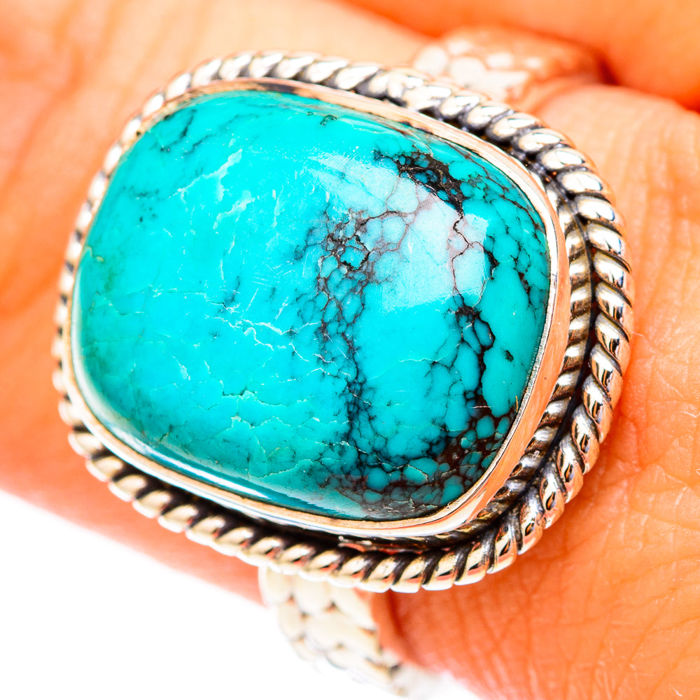Tibetan Turquoise Rings handcrafted by Ana Silver Co - RING117106