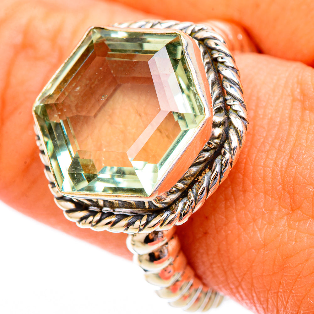 Green Amethyst Rings handcrafted by Ana Silver Co - RING117110