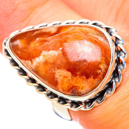 Plume Agate Rings handcrafted by Ana Silver Co - RING117111