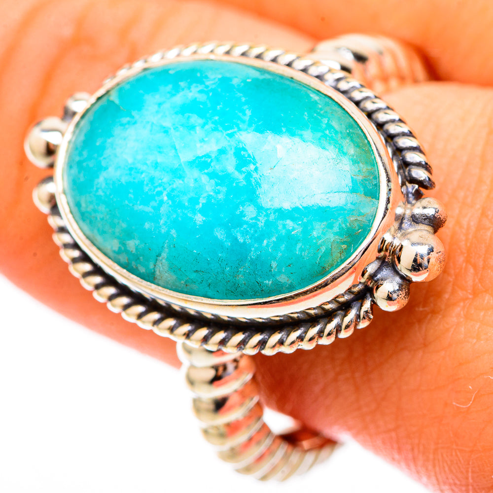 Peruvian Amazonite Rings handcrafted by Ana Silver Co - RING117136
