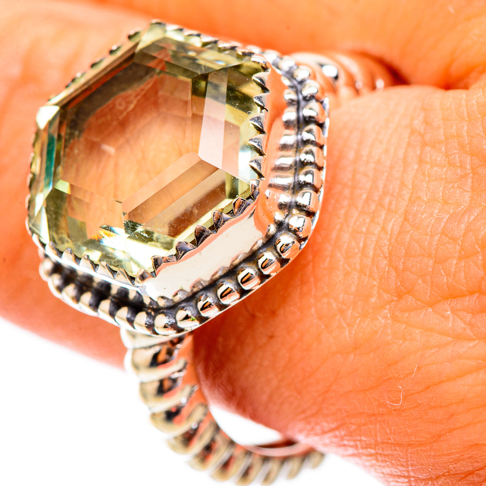 Green Amethyst Rings handcrafted by Ana Silver Co - RING117166